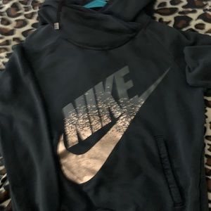 Double hood bike hoodie. Ombré grey to gold